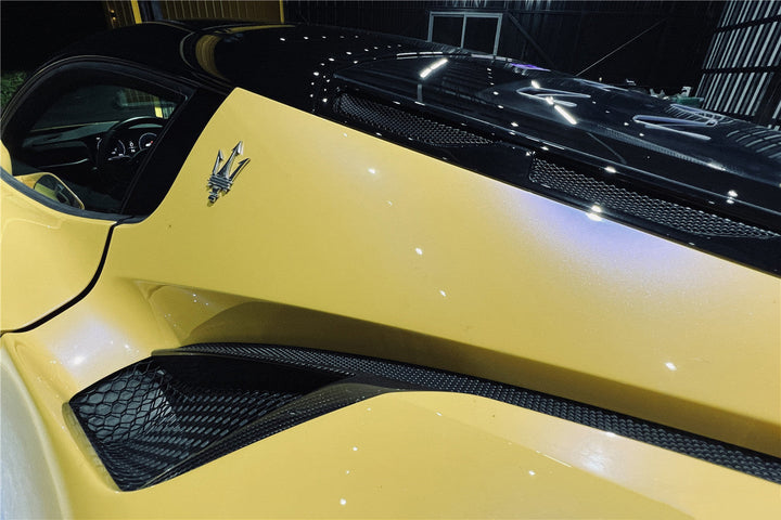 MASERATI MC20 NVT STYLE DRY CARBON FIBER QUARTER PANEL SIDE VENT SCOOPS