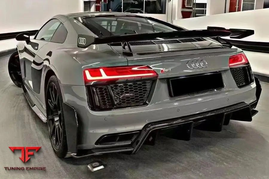 Audi R8 Coupe & Spyder Performance Parts Style Dry Carbon Fiber Trunk Wing With Aluminum Legs