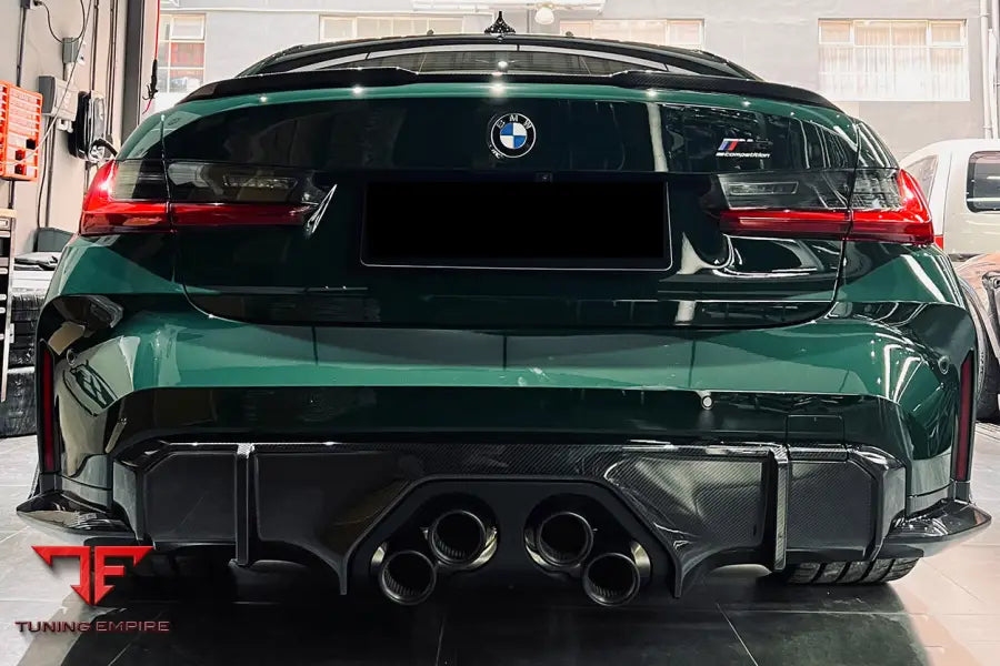 Bmw M3 G80 Mp Style Dry Carbon Fiber Middle Rear Lip With Winglets Bsd