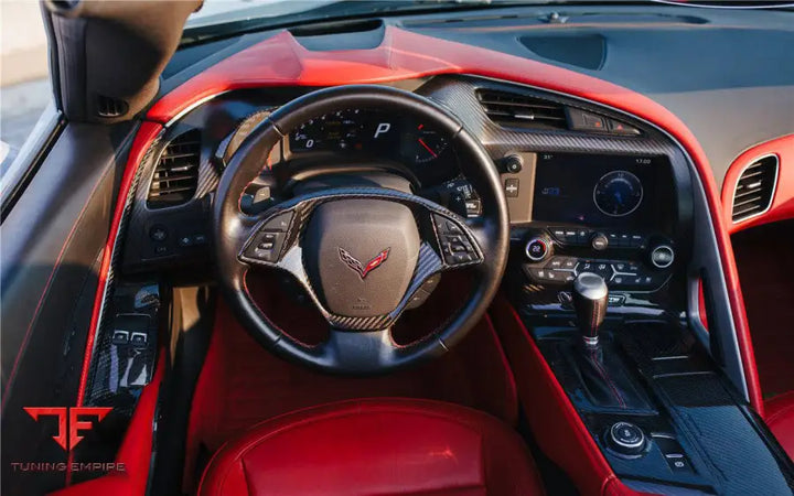 CORVETTE C7 Z06 GRANDSPORT DRY CARBON FIBER OUTSIDE GEARS PANEL PROTECTIVE COVER TRIM BSD