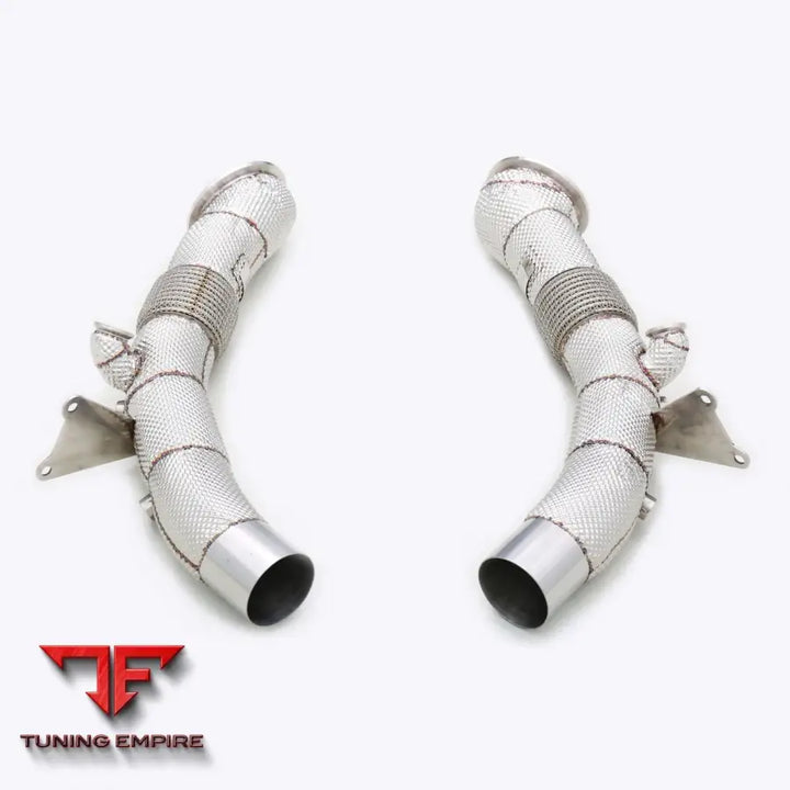 FERRARI SF90 3.9T ALL SS304 CATLESS DOWNPIPE WITH HEAT SHIELD EXHAUST SYSTEM