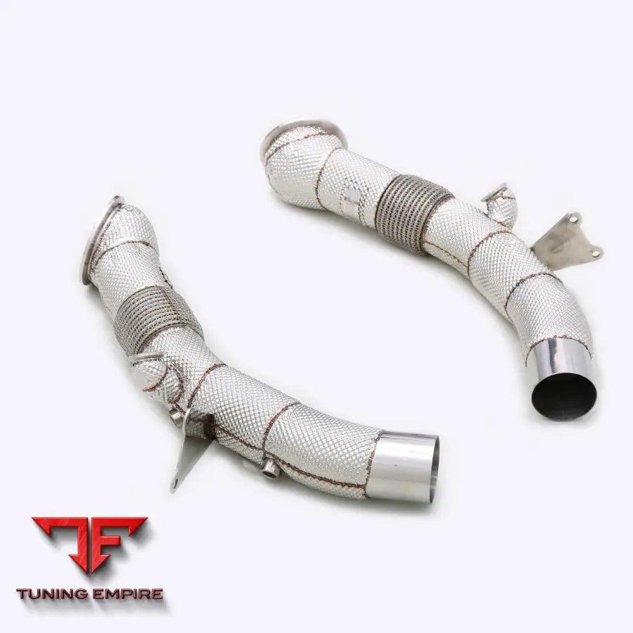 FERRARI SF90 3.9T ALL SS304 CATLESS DOWNPIPE WITH HEAT SHIELD EXHAUST SYSTEM