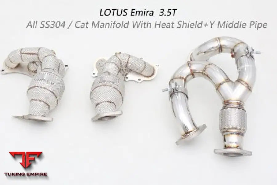 Lotus Emira 3.5T All Ss304 Cat Downpipe With Heat Shield Exhaust System