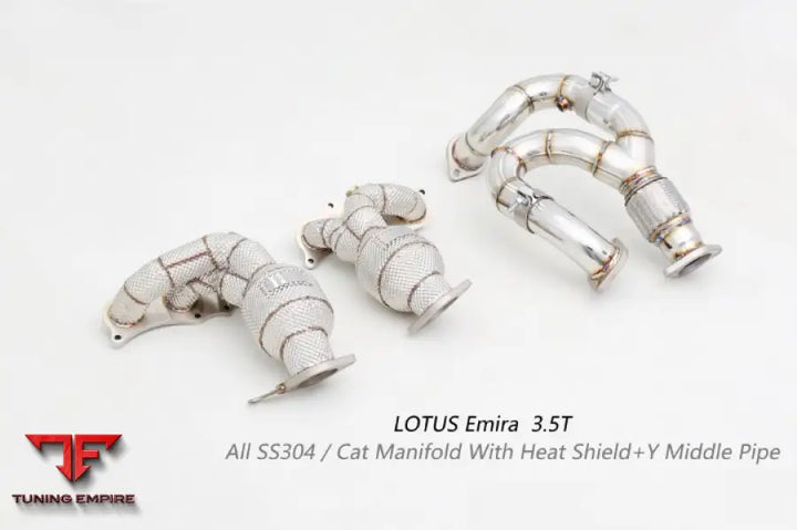 Lotus Emira 3.5T All Ss304 Cat Downpipe With Heat Shield Exhaust System