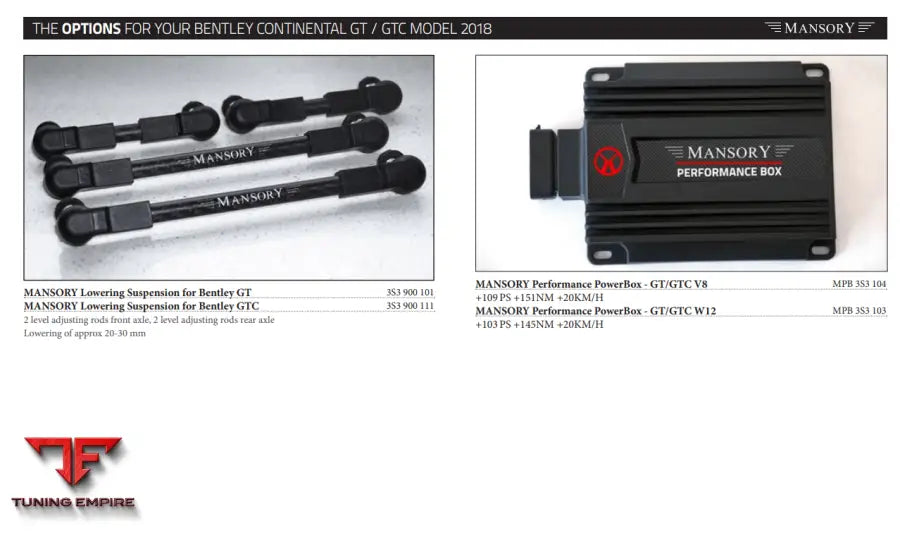 Mansory Bentley Continental Gt / Gtc Model 2019