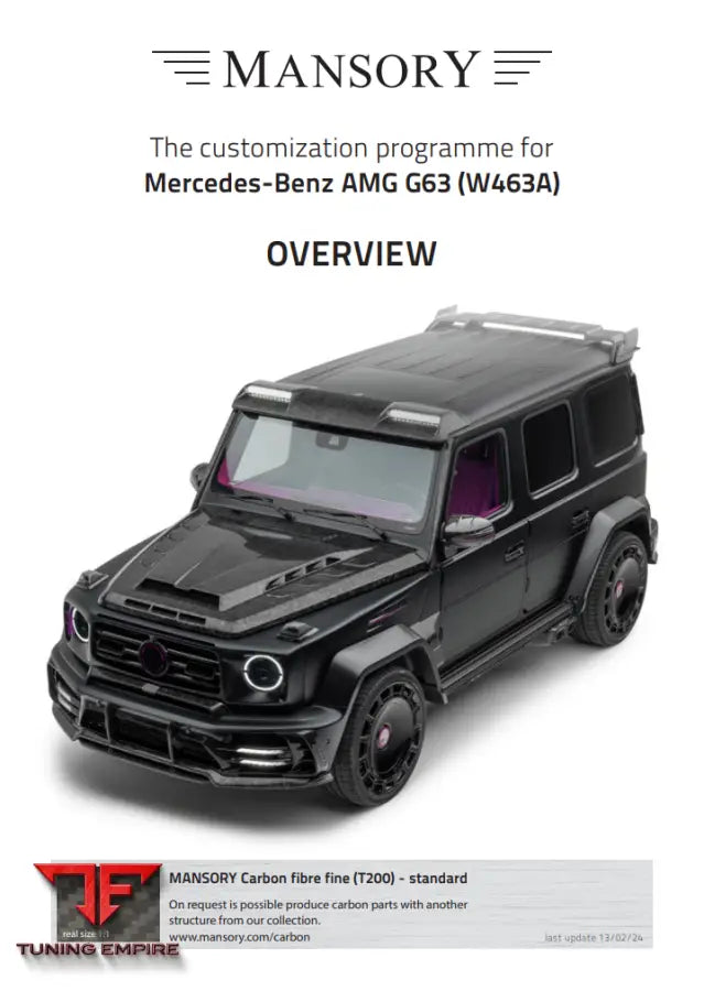 Mansory Mercedes-Benz Amg G63 (W463A) G-Wide Body Kit