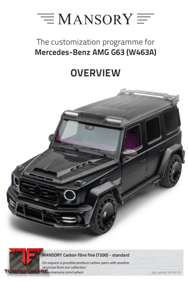 Mansory Mercedes-Benz Amg G63 (W463A) Add On Parts